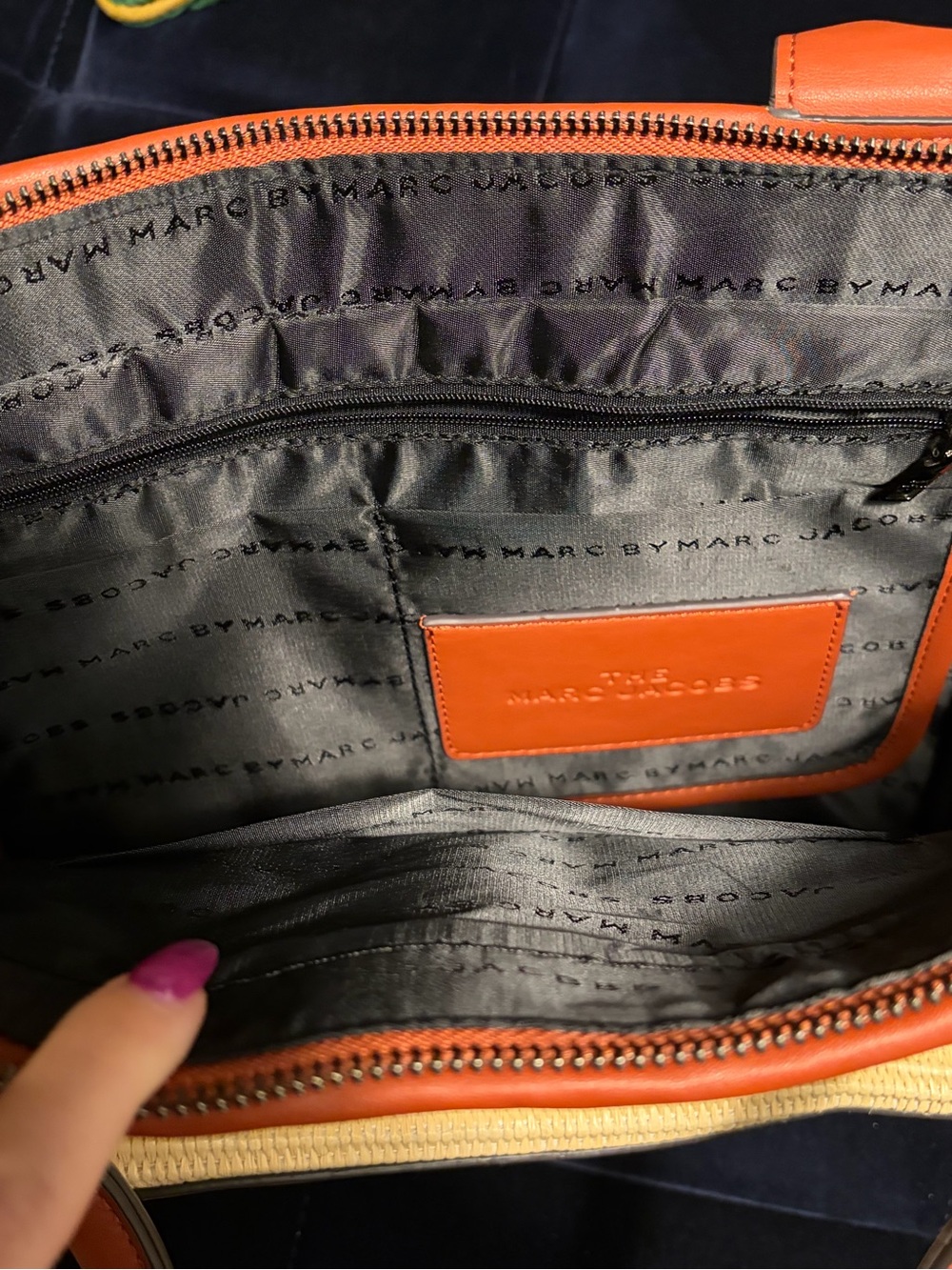 Marc Jacobs Straw Tote with Rust Leather Trim and Black Strap - Picture 5 of 5